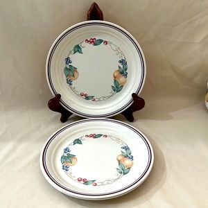 Set of 3 Fall Fruit and Floral Pattern Corelle "Abundance" Lunch Plates A1246